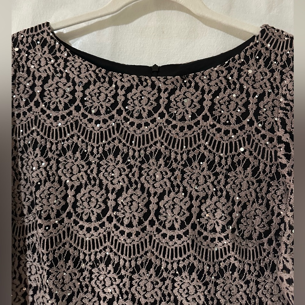 Vintage-Inspired Jessica Howard Sequin Lace Cocktail Dress – Size 10 (Medium) - Picture 12 of 16